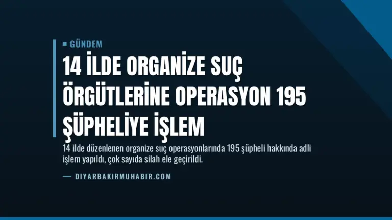 14 İlde Organize Suç Örgütlerine Operasyon 195 Şüpheliye İşlem