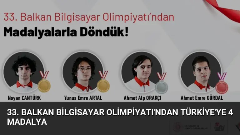 33. Balkan Bilgisayar Olimpiyatı’ndan Türkiye’ye 4 Madalya