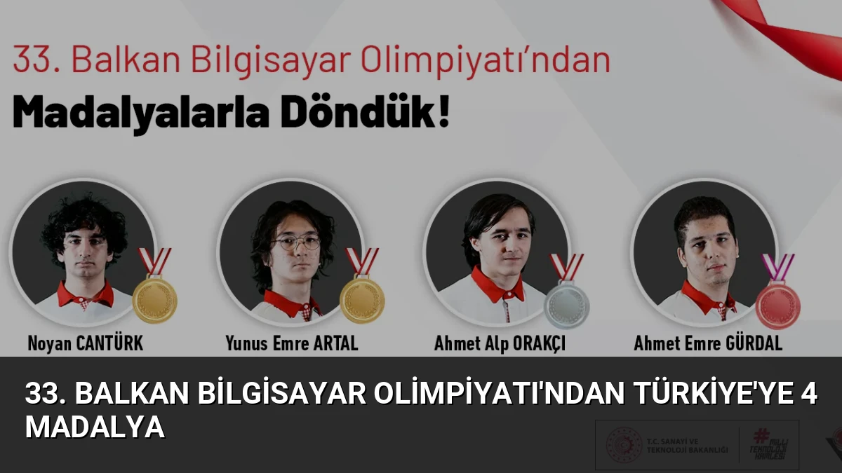 33. Balkan Bilgisayar Olimpiyatı’ndan Türkiye’ye 4 Madalya