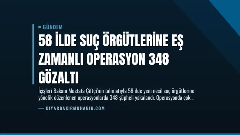 58 İlde Suç Örgütlerine Eş Zamanlı Operasyon 348 Gözaltı