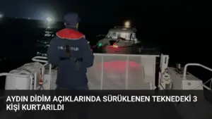 Aydın Didim açıklarında sürüklenen teknedeki 3 kişi kurtarıldı