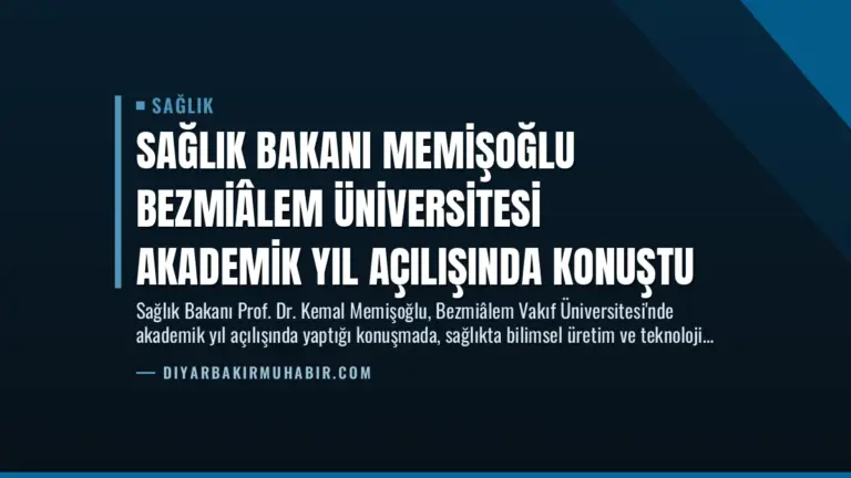 Sağlık Bakanı Memişoğlu Bezmiâlem Üniversitesi Akademik Yıl Açılışında Konuştu
