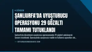 Şanlıurfa’da Uyuşturucu Operasyonu 29 Gözaltı Tamamı Tutuklandı