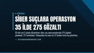 Siber Suçlara Operasyon 35 İlde 275 Gözaltı