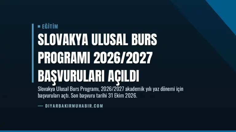 Slovakya Ulusal Burs Programı 2026/2027 Başvuruları Açıldı