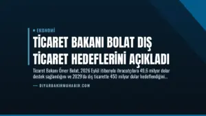 Ticaret Bakanı Bolat Dış Ticaret Hedeflerini Açıkladı