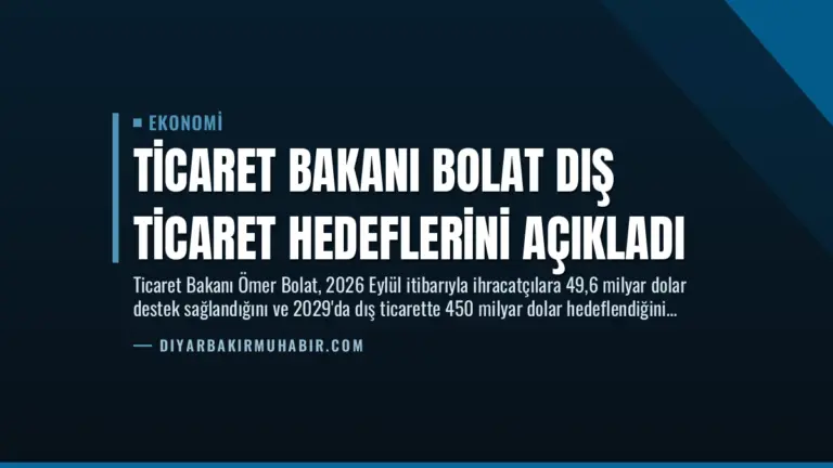 Ticaret Bakanı Bolat Dış Ticaret Hedeflerini Açıkladı