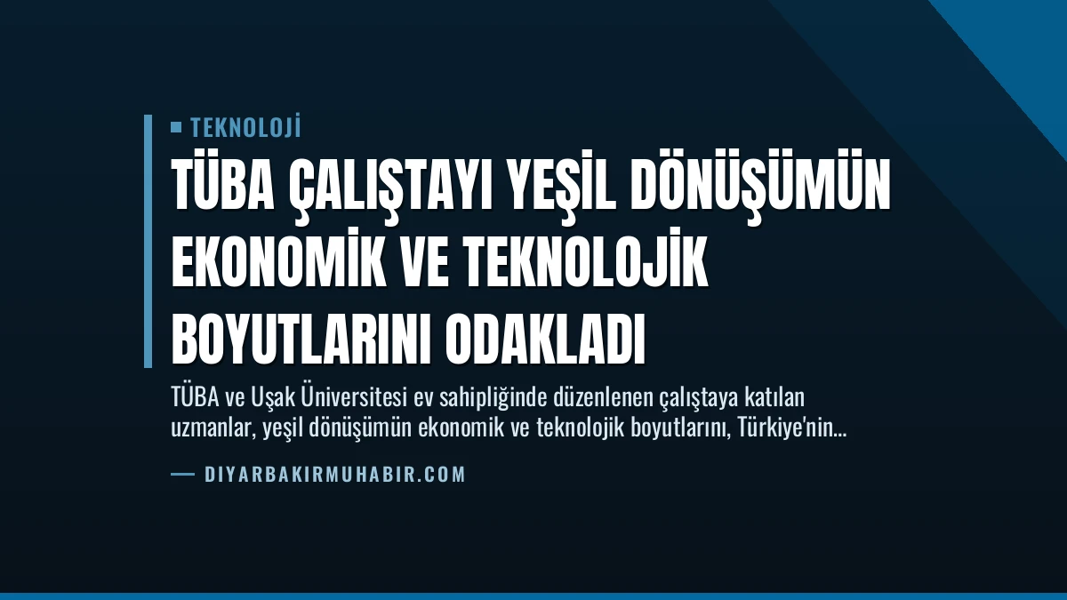 TÜBA Çalıştayı Yeşil Dönüşümün Ekonomik ve Teknolojik Boyutlarını Odakladı