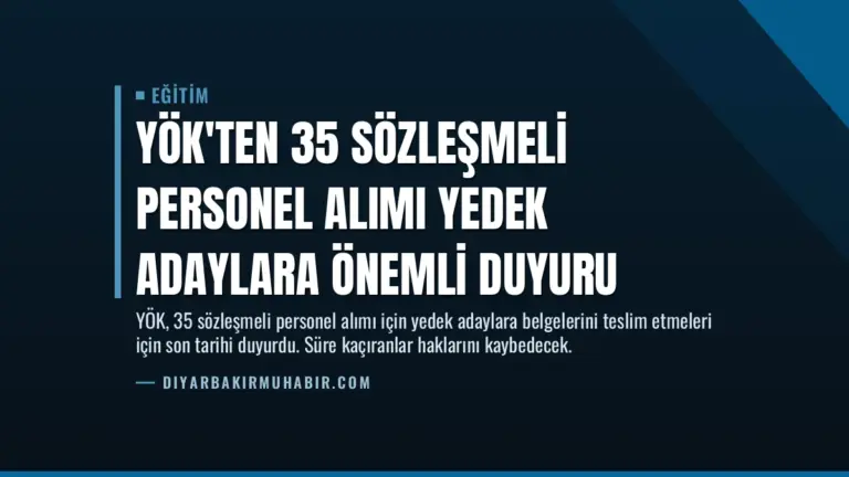 YÖK’ten 35 Sözleşmeli Personel Alımı Yedek Adaylara Önemli Duyuru