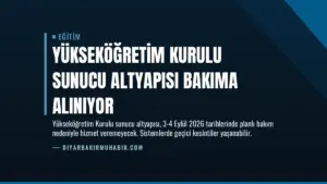 Yükseköğretim Kurulu Sunucu Altyapısı Bakıma Alınıyor
