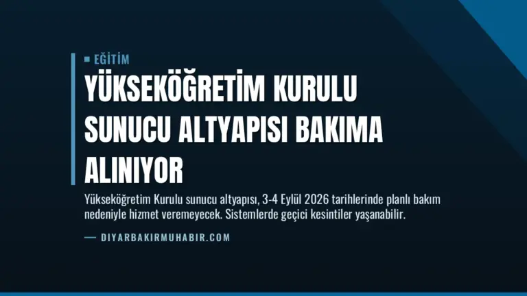 Yükseköğretim Kurulu Sunucu Altyapısı Bakıma Alınıyor